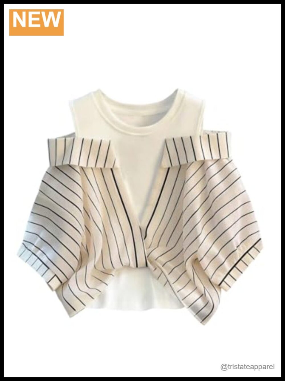 Women's Striped Cold Shoulder Blouse Elegant Cut Out Top